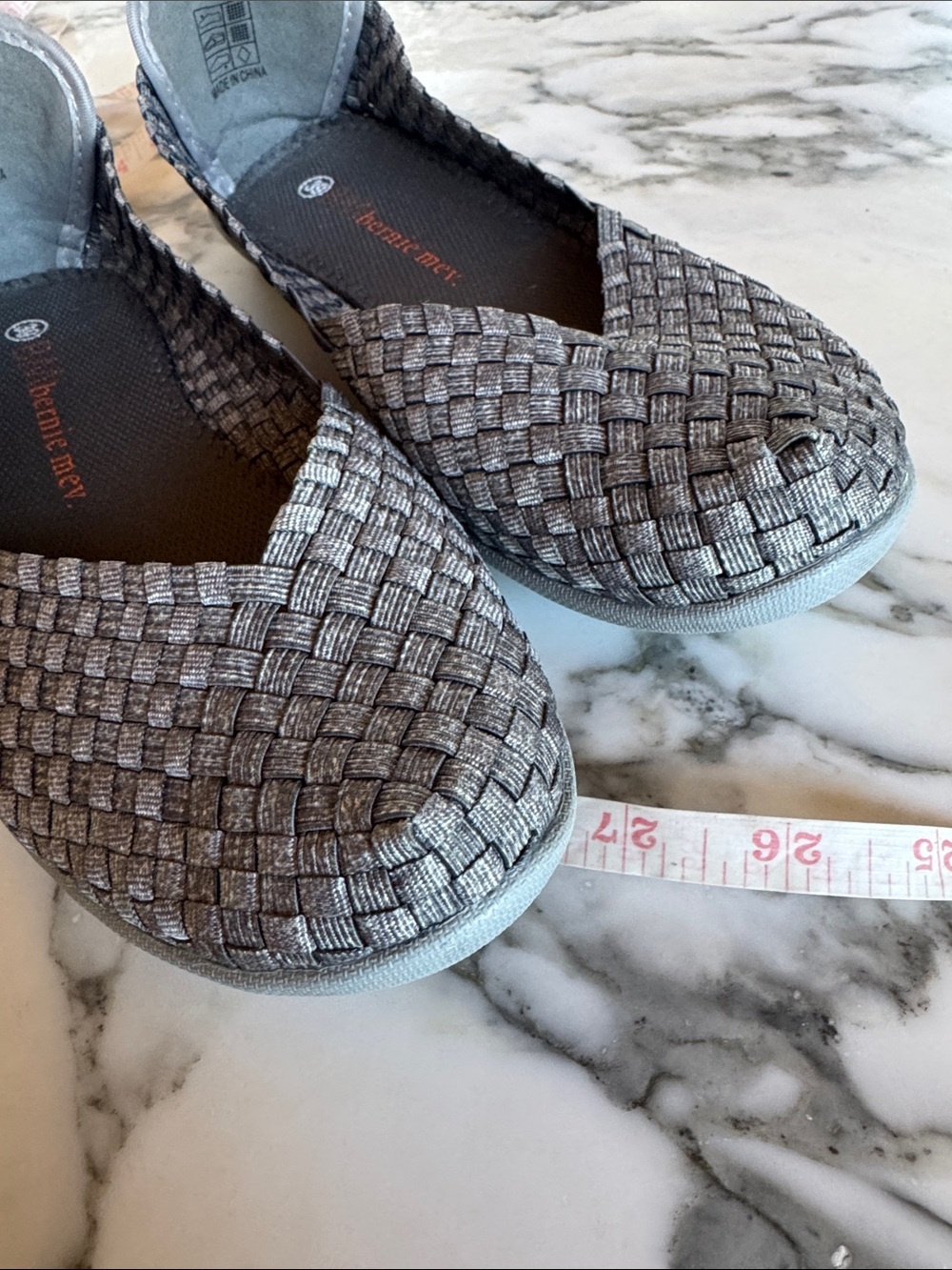 Bernie Mev Catwalk Pewter Woven Memory Foam Flats EU 39 US 8-8.5 - Picture 3 of 10
